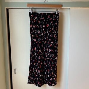 Madewell Black Floral Maxi Skirt